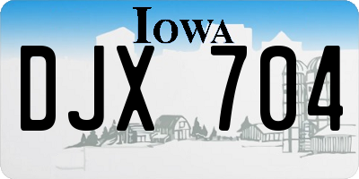 IA license plate DJX704