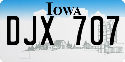 IA license plate DJX707