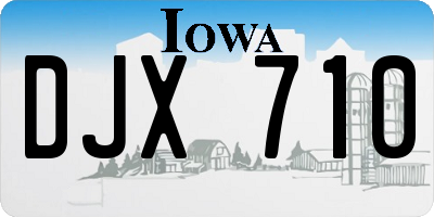 IA license plate DJX710