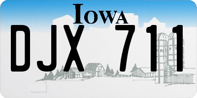 IA license plate DJX711
