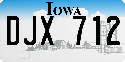 IA license plate DJX712