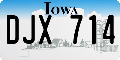IA license plate DJX714