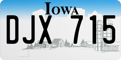 IA license plate DJX715