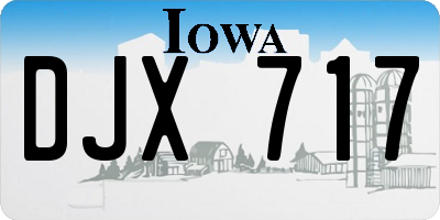IA license plate DJX717