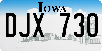 IA license plate DJX730