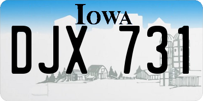 IA license plate DJX731