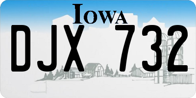 IA license plate DJX732