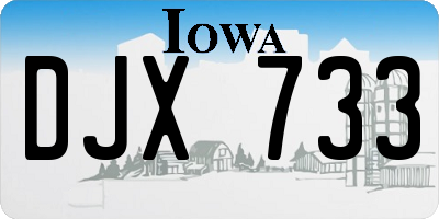 IA license plate DJX733