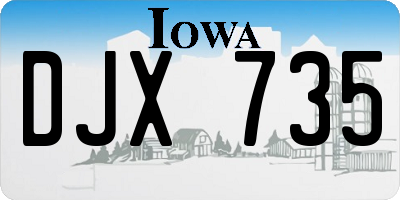 IA license plate DJX735