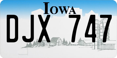 IA license plate DJX747