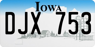 IA license plate DJX753