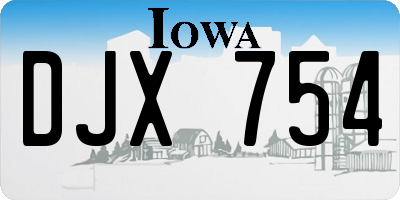 IA license plate DJX754