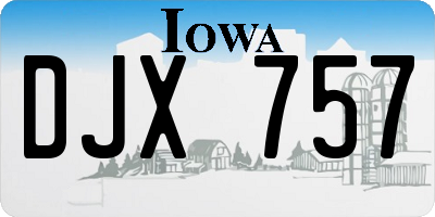 IA license plate DJX757
