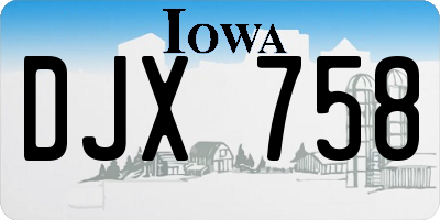 IA license plate DJX758