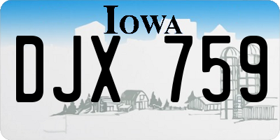 IA license plate DJX759