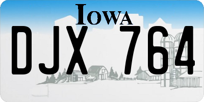 IA license plate DJX764