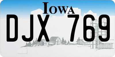 IA license plate DJX769