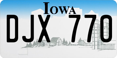 IA license plate DJX770