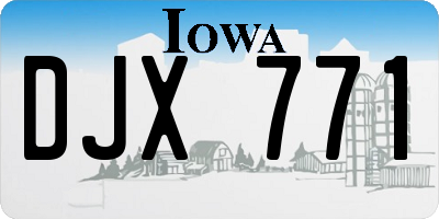 IA license plate DJX771