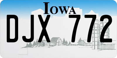 IA license plate DJX772
