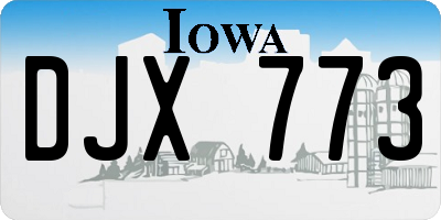 IA license plate DJX773