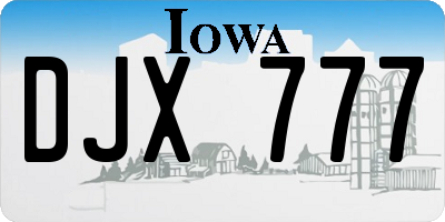 IA license plate DJX777