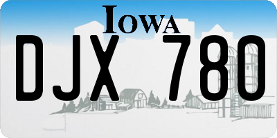 IA license plate DJX780