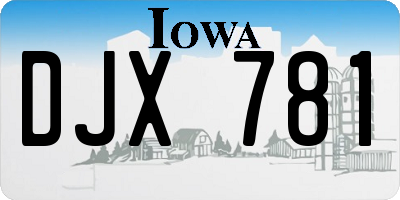 IA license plate DJX781