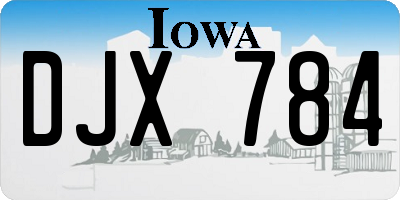 IA license plate DJX784