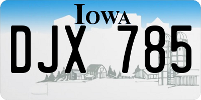 IA license plate DJX785