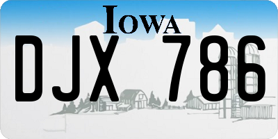 IA license plate DJX786