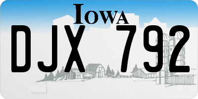 IA license plate DJX792