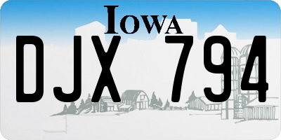 IA license plate DJX794