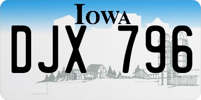 IA license plate DJX796