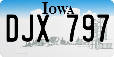 IA license plate DJX797