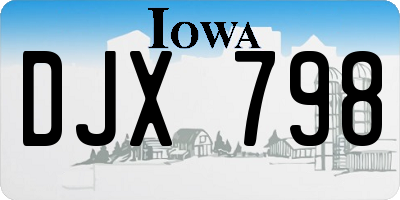 IA license plate DJX798
