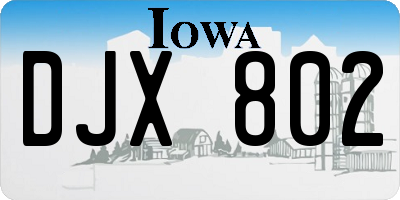 IA license plate DJX802