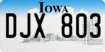 IA license plate DJX803
