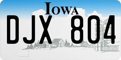 IA license plate DJX804
