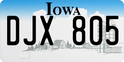 IA license plate DJX805