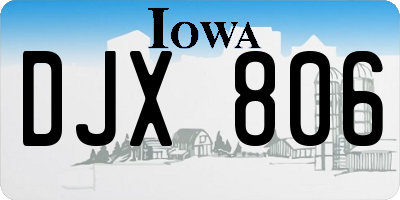 IA license plate DJX806
