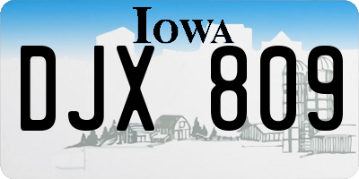 IA license plate DJX809