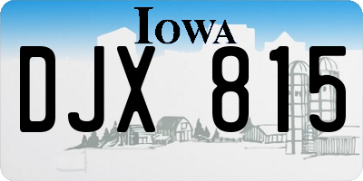 IA license plate DJX815