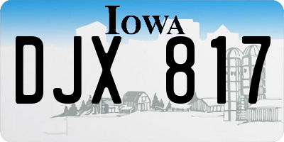 IA license plate DJX817