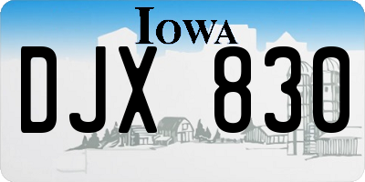 IA license plate DJX830