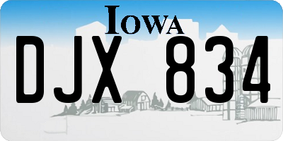IA license plate DJX834