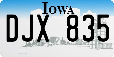 IA license plate DJX835