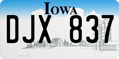 IA license plate DJX837