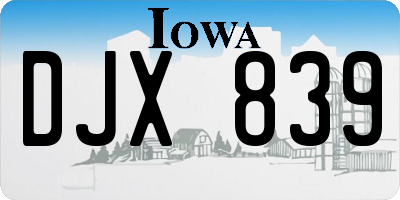IA license plate DJX839