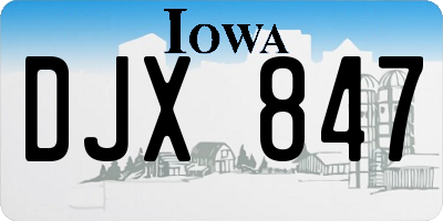 IA license plate DJX847